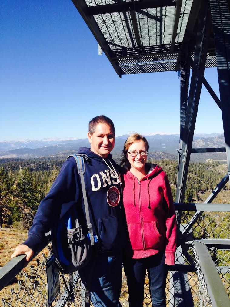 Tony and Amy on the Bald Mountain lookout tower